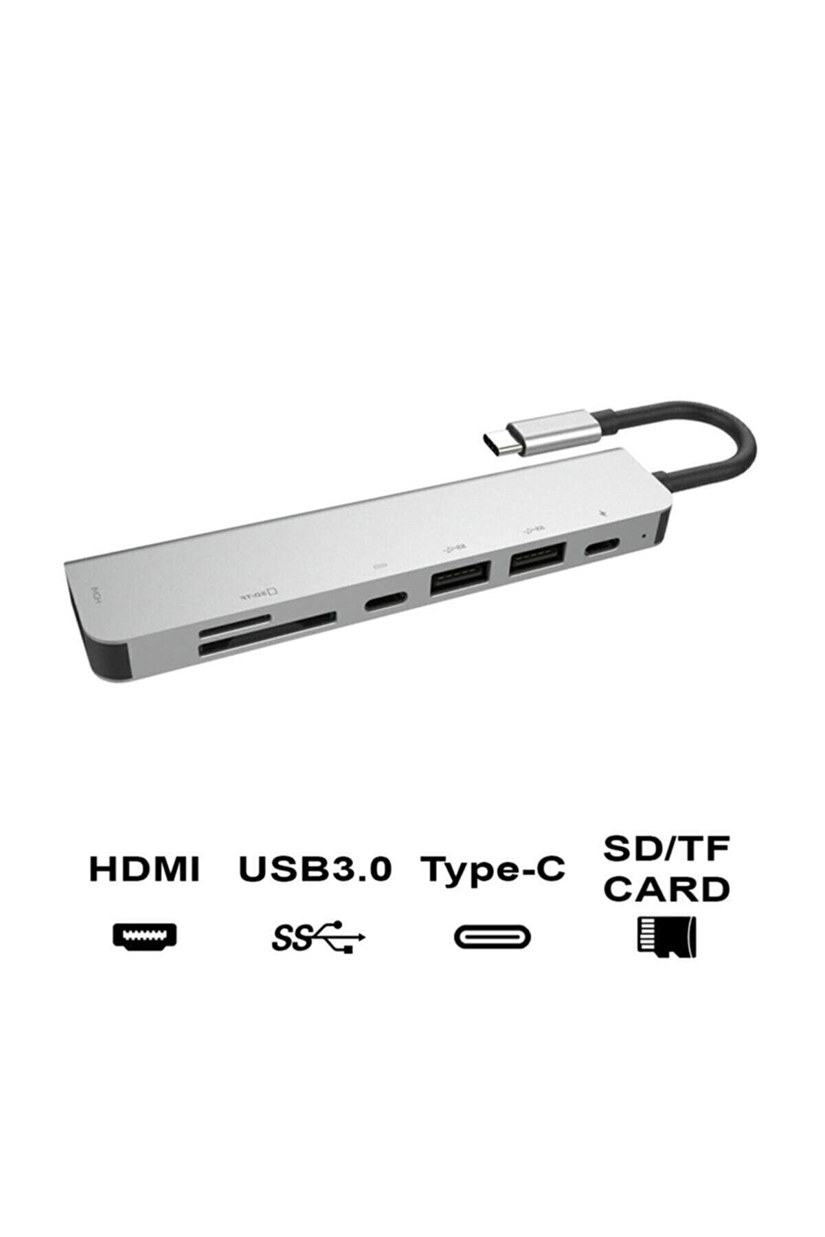 7 In 1 Usb Type-c Girişli Hdmı Sd Kart Çevirici&çoklayıcı 7in1
