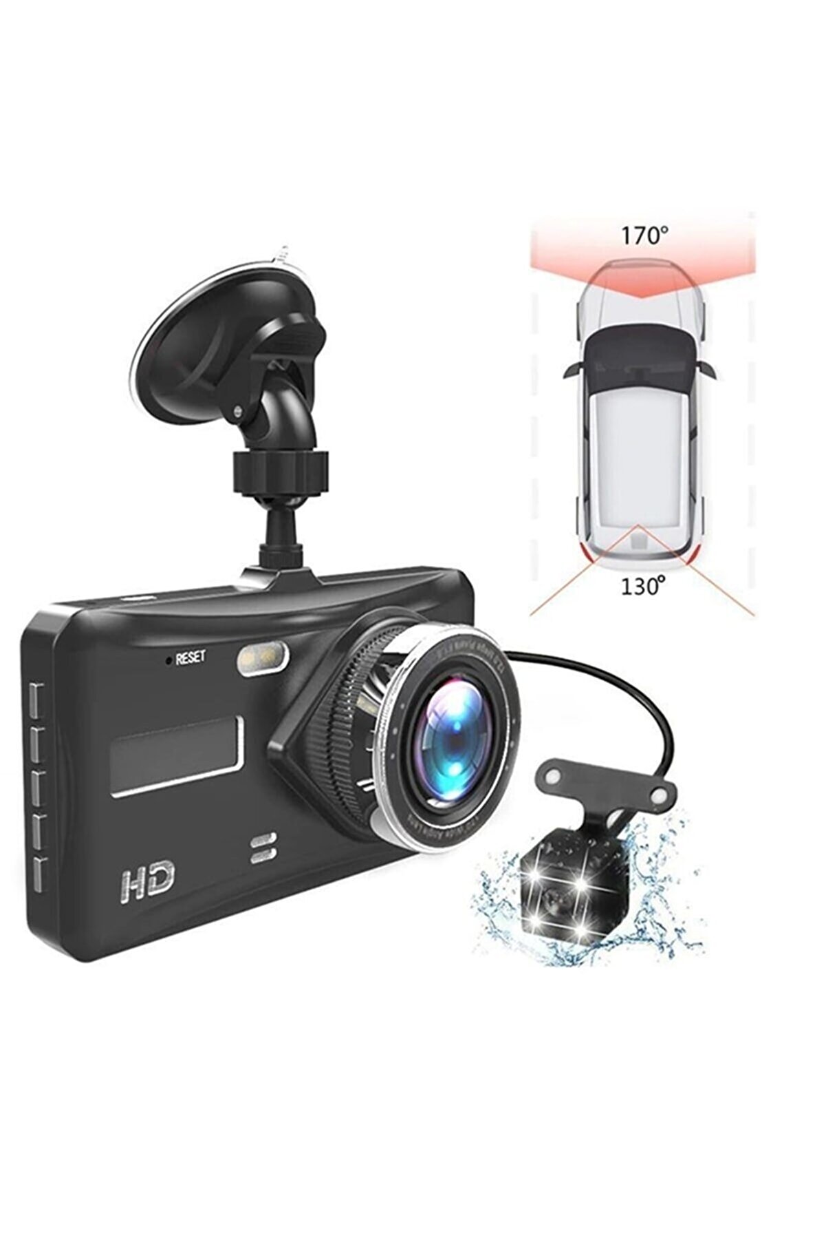 Yeni Nesil Geniş Ekran Süper Hd 1296p Araç Içi Dokunmatik Kamera Çift Lens Dvr Ön Ve Arka Kamera