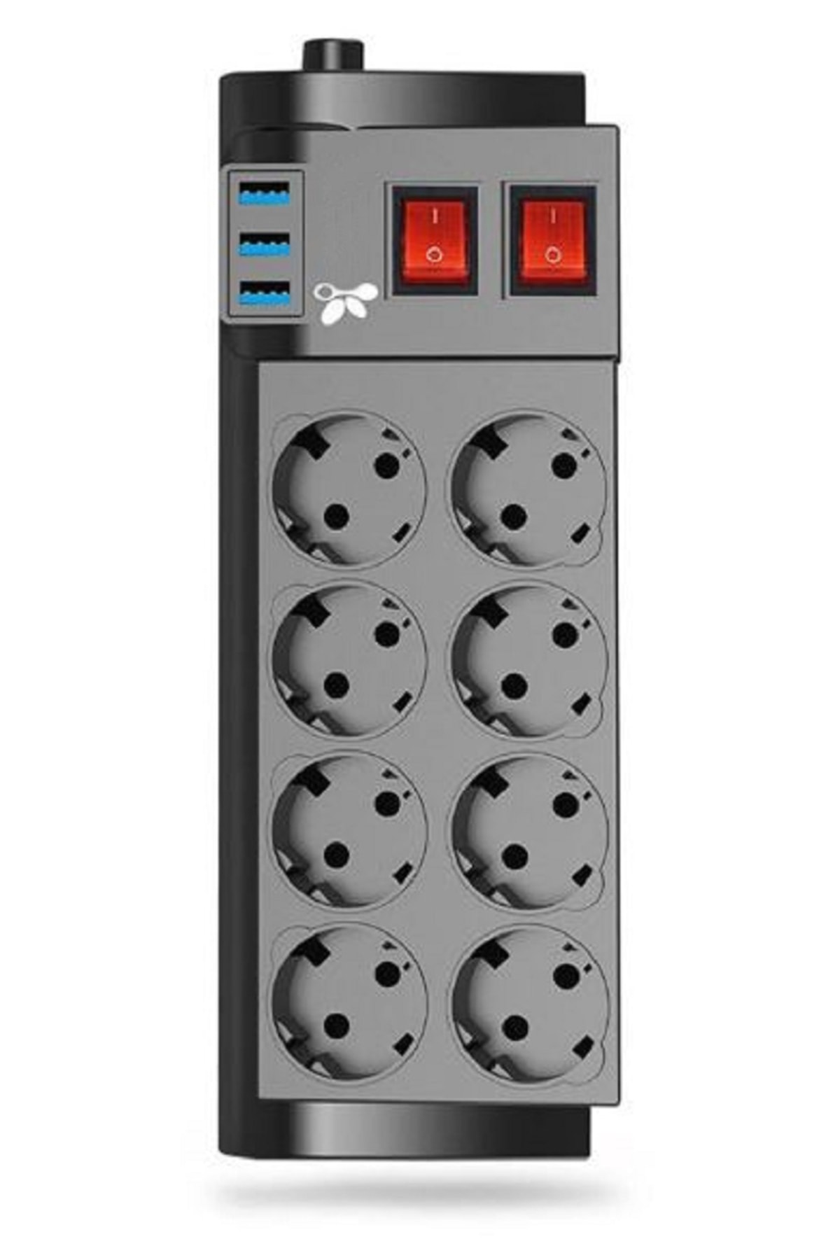 8'li Termal Akım Korumalı Akıllı Priz 3'lü Usb