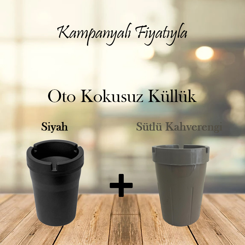 Yuvarlak Kokusuz Yanmaz Oto Küllük - 2 adet