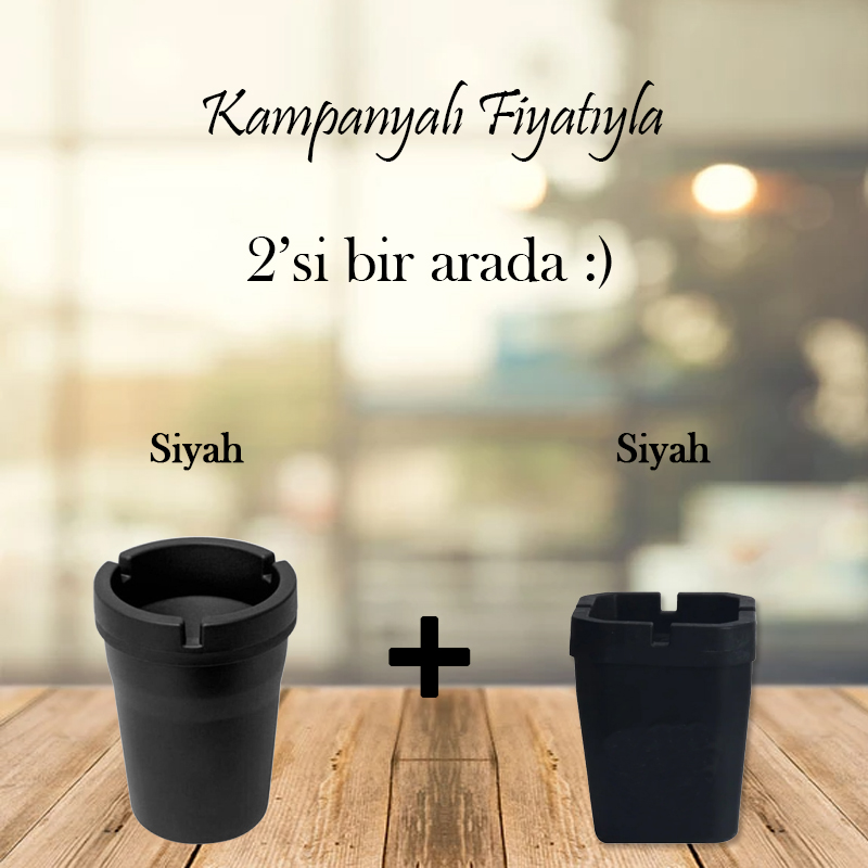 Yuvarlak Kokusuz Yanmaz Oto Küllük - 2 adet